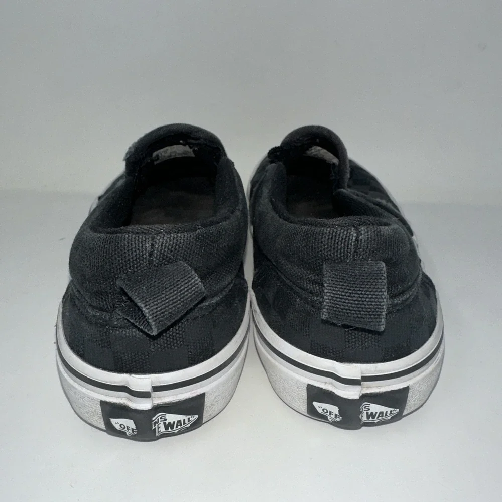 Vans Classic Black Checkerboard Slip Ons‎ Kids Size 1